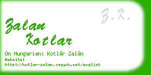 zalan kotlar business card